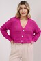 Women's Fuchsia Summer Hollowed Buttoned Cardigan - 5