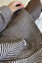 Brown and Cream Herringbone Patterned Oversized Lined Short Coat, Standard Size - 7