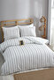 Anthracite Striped Single Duvet Cover Set (WITHOUT SHEET) - 3
