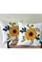 Punchhatolyesii Summer Sunflower Punch Handmade Throw Pillow Cover Set of Two Ecru Color (PANCH) - 2