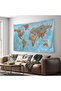 Wall Cover / Carpet Detailed Current Turkish World Map Quality Canvas Fabric-3972 - 7