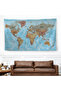 Wall Cover / Carpet Detailed Current Turkish World Map Quality Canvas Fabric-3972