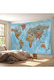 Wall Cover / Carpet Detailed Current Turkish World Map Quality Canvas Fabric-3972 - 2