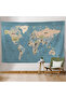 Wall Cover / Carpet Detailed Current Turkish World Map Quality Canvas Fabric-3977 - 2