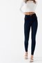 Women's Dark Blue High Waist Ankle Length Slim Leg Skinny Lycra Jeans
