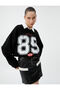 College Sweatshirt Ruffled Stand Collar Long Sleeve Comfortable Cut