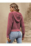 Women's Hooded Knitted Long Sleeve Sweatshirt Knitwear Pullover CINNAMON - 4