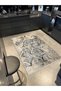 Beige Gray Powder Geometric Quadrilateral Shape Patterned Modern Decorative Carpet 1945 - 2