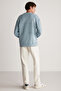 Drago Men's Oversize Fit Piece Front Embroidered Round Collar Sweatshirt - 7