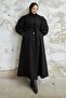Diana Balloon Sleeve Belted Cashmere Coat - Black