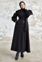 Diana Balloon Sleeve Belted Cashmere Coat - Black - 6