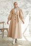 Diana Balloon Sleeve Belted Cashmere Coat - Beige - 5