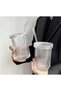 2 Pieces 350 Ml Origami Style Glass Cup with Glass Lid and Straw | Coffee And Presentation Cup| Soft Drink Glass - 5