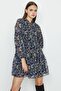 Patterned Chiffon Dress - 4