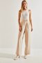 Women's Full Lycra Crepe Fabric Palazzo Trousers with Elastic Waist and Velcro