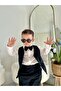 Boy's Suit - Set of 4 with Black Gabardine Vest - 4