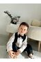Boy's Suit - Set of 4 with Black Gabardine Vest - 7