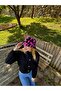 Women's Colorful Text Patterned Plush Bucket Hat - 5