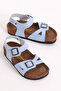 Children's Unisex Baby Blue Comfortable Poly Sole Double Buckle Sandals
