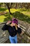 Women's Colorful Text Patterned Plush Bucket Hat