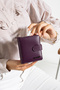 2601 Genuine Leather Women's Card Holder with Card Slots and Coin Compartment Model Stylish Card Holder Wallet Mürdüm