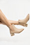 Women's Nude Skin Heeled Boots - 2