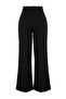 Siyah Kemer Detaylı Wide Leg/Geniş Paça Dokuma Pantolon TWOAW24PL00341 - 7