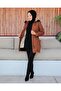 SHORT BONDIT FABRIC WAIST STRAPPED HOODED WITH FUR INSIDE WINTER COAT CUSTOM