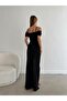 Stretchy Fabric Black Color Belt Detailed Asymmetric Cut Evening Dress GL-704582134 - 2