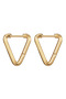 Unisex Gold Color Triangle Cut Steel Hoop Earrings