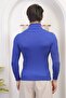 Men's Cobalt Blue Turtleneck Knitwear Lycra Sweater - 8