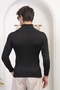 Men's Black Turtleneck Knitwear Lycra Sweater - 8