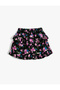 Floral Mini Skirt with Cascading Ruffles