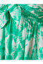 Patterned Mini Dress with Thin Straps and Tie Detail - 6