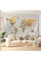 Wall Cover / Carpet Detailed Turkish Current World Map Quality Canvas Fabric-3965 - 7