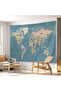 Wall Cover / Carpet Detailed Current Turkish World Map Quality Canvas Fabric-3977 - 8