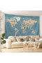 Wall Cover / Carpet Detailed Current Turkish World Map Quality Canvas Fabric-3977 - 7