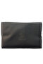 Skin Care and Makeup Bag Lined Black Faux Leather