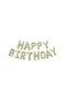 Cream Color - Stone Color - Happy Birthday Foil Balloon Set