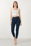 Mehlika Tower A.c.a.i.p Women's Dark Blue High Waist Ankle Length Slim Leg Skinny Lycra Jeans