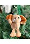 Imported Luxury Large Cute Velvet Plush Toy Elephant Keychain Tree Ornament Decor Brown