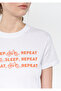 Eat Sleep Printed White T-Shirt Regular Fit / Normal Cut 1611257-620 - 5