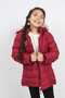 Cherry Rotten Girls' Removable Fur Hooded Quilted Coat with Butterfly Embroidery Detail - 8