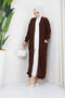 Women's Knitted Patterned Pocket Knitwear Cardigan Light Brown - 8