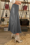 Swarıus Gray Leather Women's Skirt - Asymmetrical Sewing Detail - 3