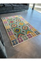 Green Themed Multicolored Geometric Shape Patterned Modern Decorative Carpet 1962 - 3