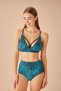 Detailed Patterned Triangle Bikini Top - 2
