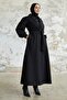 Diana Balloon Sleeve Belted Cashmere Coat - Black - 5