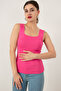 Women's Pink Tank Top Thick Strap Tank Top Thin Summer Square Neck Knitwear ESP039 - 5
