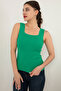 Women's Green Tank Top Thick Strap Tank Top Thin Summer Square Neck Knitwear ESP039 - 5